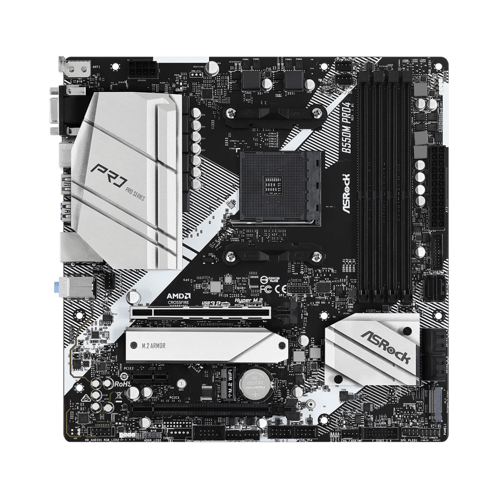 ASRock B550M Pro4 AMD 500 Series mATX Motherboard - Vektra Computers LLC ASRock B550M Pro4 AMD 500 Series mATX Motherboard - Vektra Computers LLC